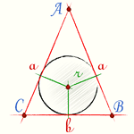 Радиус вписанной окружности равнобедренного треугольника