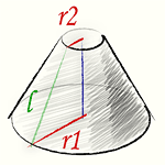 Формула площади поверхности усеченного конуса