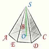 Объем правильной пятиугольной пирамиды, формула